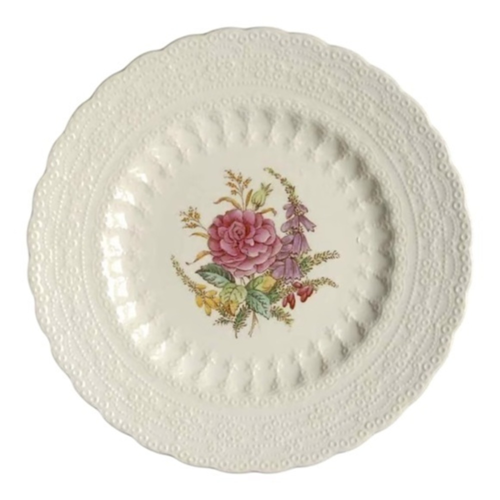 Antique SPODE Copeland Bread Plate Heath & Rose in Jewel‎ Shape 6 1/4” Set of 4